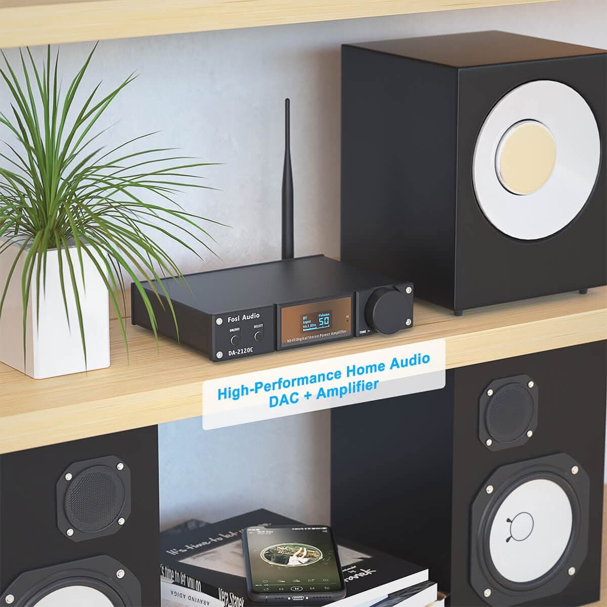DA2120C 2.1-Channel Wireless DAC Amplifier with EQ Control | 120W×2 @ 4Ω Max Output - Image 4