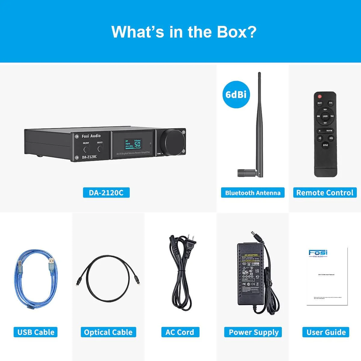DA2120C 2.1-Channel Wireless DAC Amplifier with EQ Control | 120W×2 @ 4Ω Max Output - Image 7